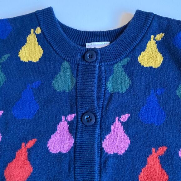 Hanna Andersson Navy Pears Organic Cotton Cardigan 90cm 3T - Picture 5 of 10